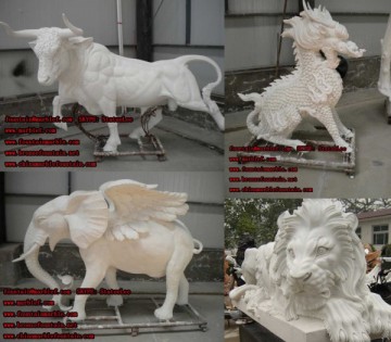 Marble Bull Sculpture